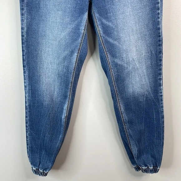 AMERICAN EAGLE Blue Medium Wash Joggers Jeans 5 Pocket Size 4 Regular - Picture 4 of 10